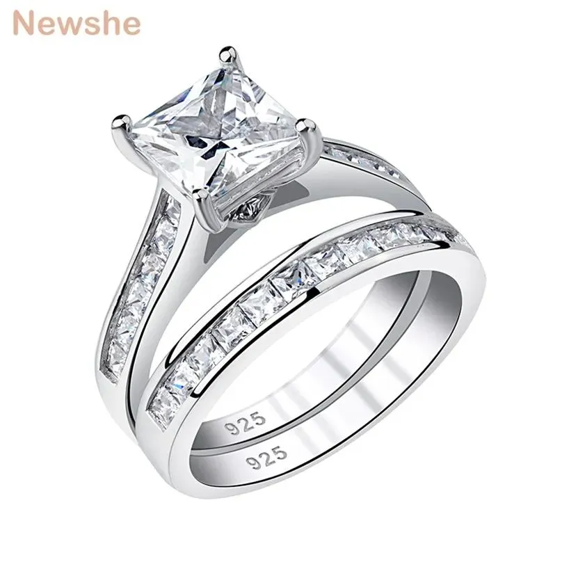 Rings ze dames trouwring set prinses knippen aaaaa zirkon 925 sterling zilveren verlovingsringen klassieke sieraden voor vrouwen qr5853 21121