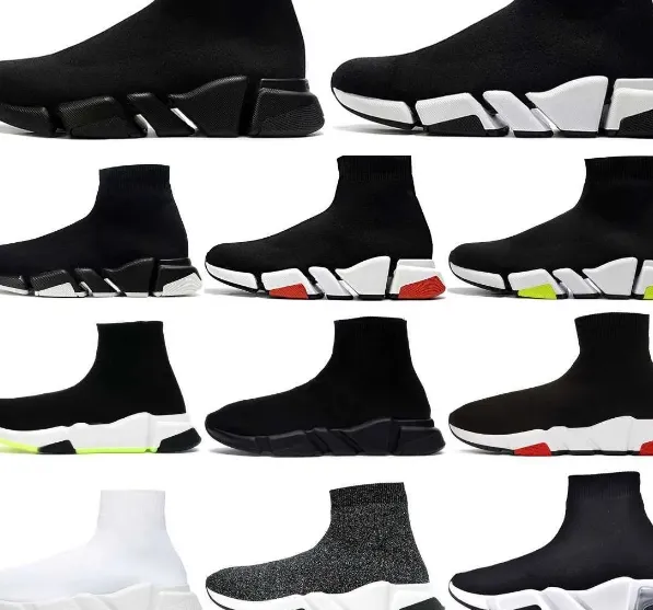 Baskets Speeds Chaussures Platform Sneaker Hommes Femmes Tripler S Paris Chaussettes Bottes Tout Noir Blanc Bleu Light Sliver Brown Ruby Graffiti Vintage Luxe