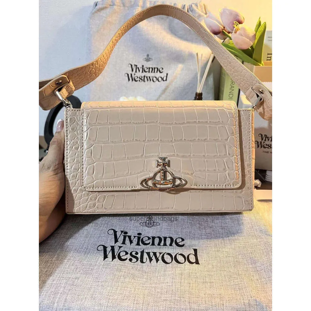 Designers Vivienne Underarm New Western Empress Dowager Women's One Shoulder Crocodile Saturn Fashion French Light Luxury Big Bag