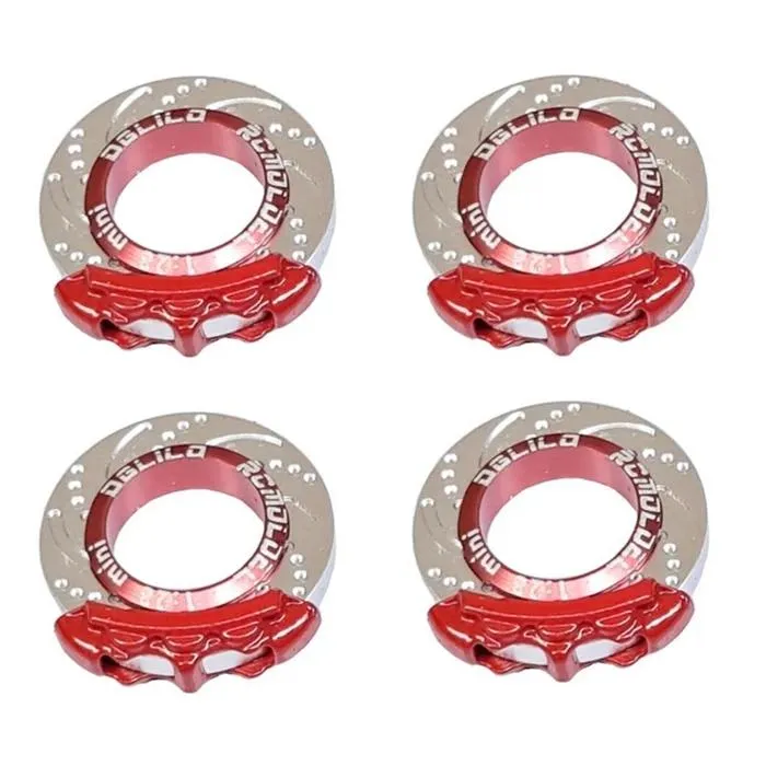 Equipments 4pcs Metal Brake Caliper Brake Disc for 1/28 Rc Touring Car K969 K989 Miniq Miniz Minid Upgrade Parts