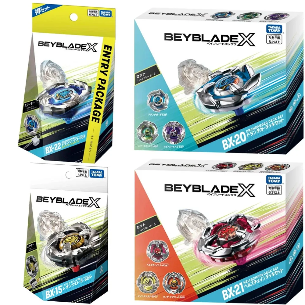 4D Beyblades Orijinal Tomy Beyblade X BX-22 Başlangıç ​​Drunsword 3-60F Giriş Paketi BX-01 BX-02 BX-13 BX-14 BX-15 BX-19 BX-20 BX-21 231216