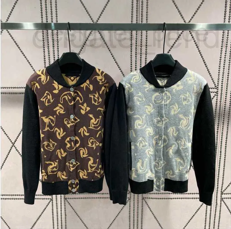 Jaquetas femininas designer pista outono inverno mulheres carta padrão manga longa malha bomber jaqueta moda botão retalhos solto casaco streetwear clrh y88o