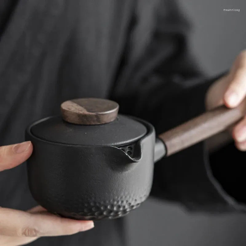 Théière japonaise en céramique avec poignée latérale, théière avec filtre fait à la main, bouilloire, fournitures de cérémonie, cadeau, 225ml