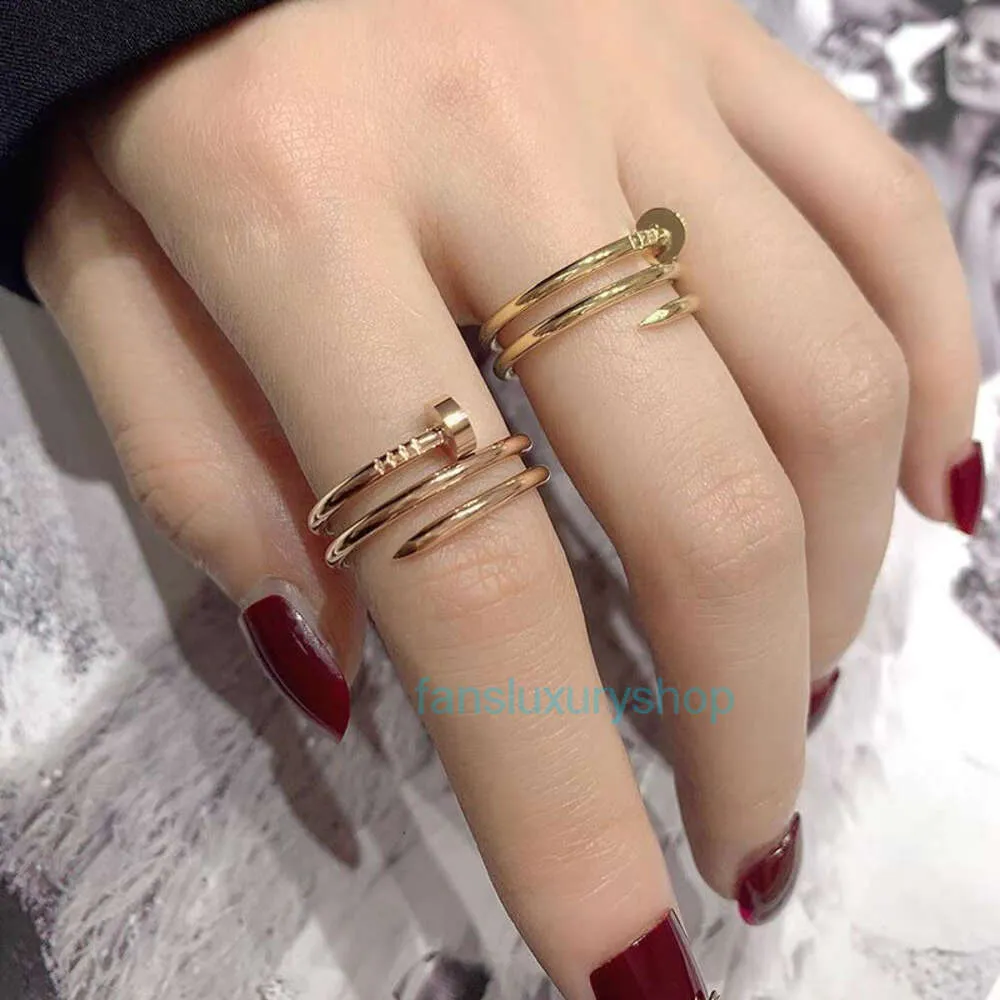 Designer Nail Ring Grade Titanium Steel Spiral Double Ring Nail