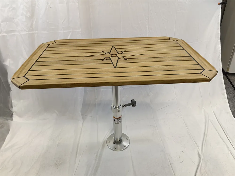 Boat Rectangular Teak Table Top Star Inlay S-quare Corner 4 Sizes Marine Yacht RV