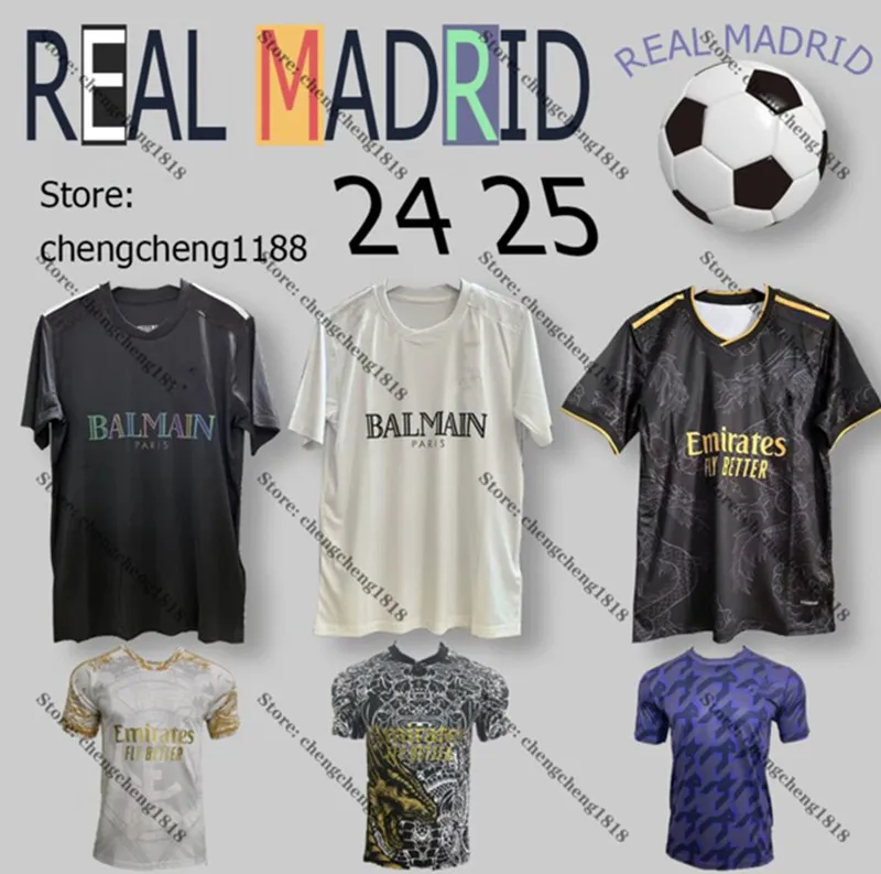 24 25マドリッドトレーニングシャツCAMISETA 8th Champions Football Jersey 24 Special Edition China Dragon Real Madrids Belingham Foot Jersey Multiple Club Shirts S-2xl