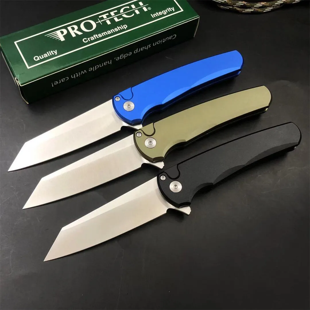 ProTech 5201 Malibu Manuelles Flippermesser 3,30" CPM-20CV Reverse Tanto Blade Aluminiumgriffe Camp Hunt Outdoor-Tools 3407 BM EDC-Messer