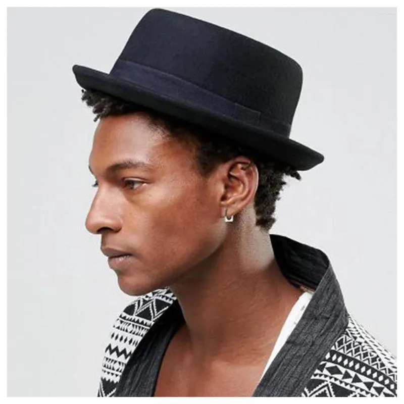 Black wool pork pie hat hotsell