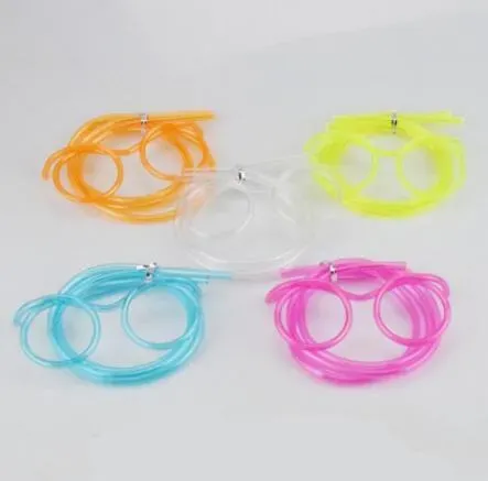 DIY Drink straw Creative Fun Funny Soft Glasses Straw Unique Flexible Drinking Tube Kids Party Accessories