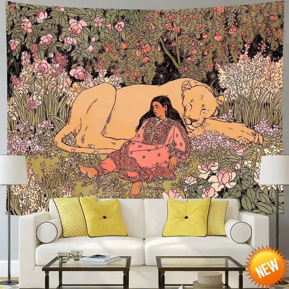 Mur De Tapisserie De Forêt Psychédélique Suspendue: Tigre, Lune De Lune  Conception Pour Décor De Chambre À Coucher Du 5,42 € | DHgate, image size:1000x1000