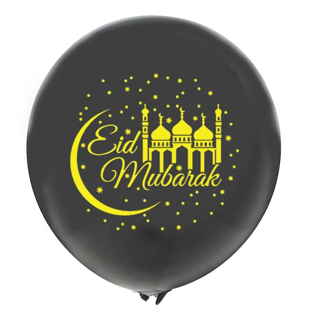 100 pièces 12 pouces Latex Eid Mubarak confettis ballon fête décoration musulman FoilBalloon 30 cm lune étoile feuille Mylar ballon fête fournitures ZZ