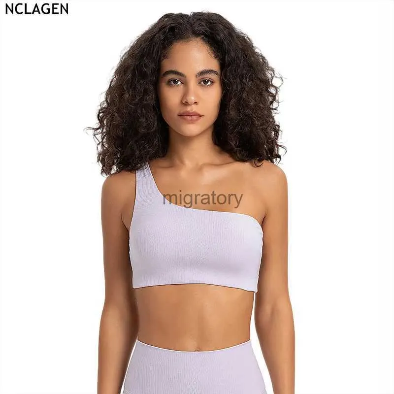 Bras NCLAGEN Outwear Single Strap Sports Bra Hollow Back Fitness Sports Bra  Gym Workout Sexy Quick Dry Push Up High Impact Top YQ231218 From 12,06 €