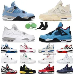 2024 4 Cactus Jack men women basketball shoes 4s university blue black cat white  sail outdoor mens trainer