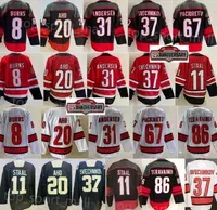 Reverse Retro Hockey Canes 20 Sebastian Aho Jerseys 31 Frederik Andersen 8 Brent Burns Staal Andrei Svechnikov Teuvo Teravainen Max''''shirt