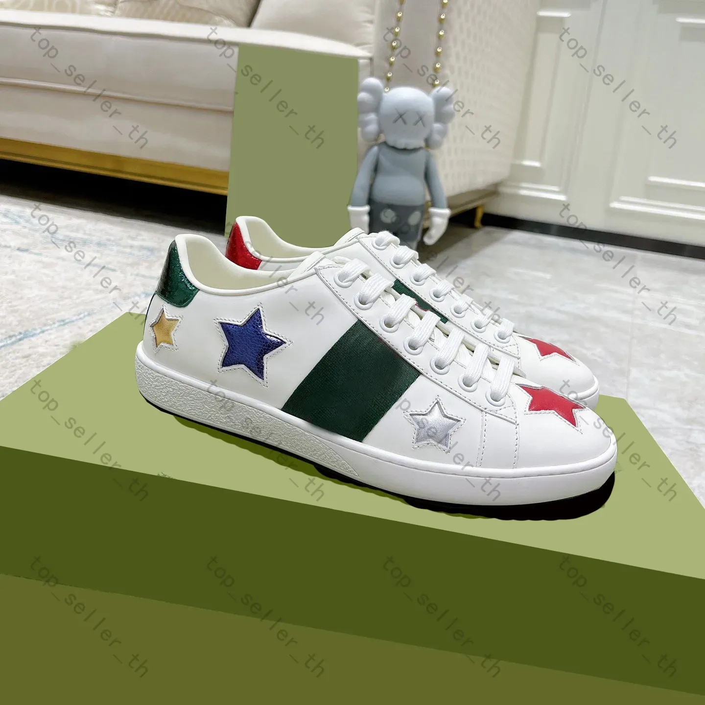 White trainers green and hotsell red stripe