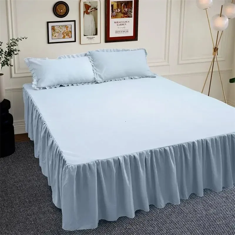 Copriletto 1PC Biancheria da letto Gonna letto Senza federe Copriletto da sposa Lenzuolo Coprimaterasso Completo Lenzuola doppie Queen King Size 231218