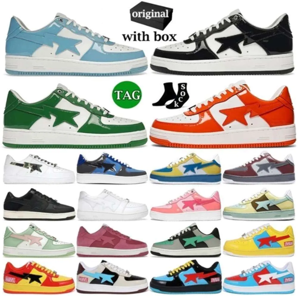 Com caixa APBapestas Mens Running Shoes Preto ABC Bebê Azul Laranja Camo Verde Pastel Rosa Nostálgico Borgonha Cinza Homens Mulheres Designer Treinadores Sapatilhas Tamanho 36-45