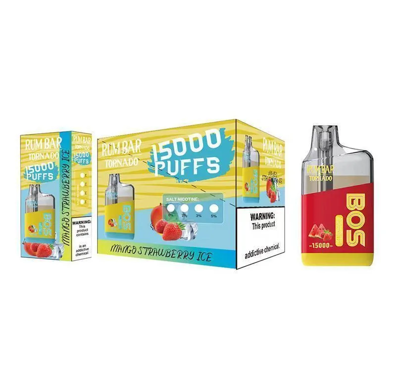 Sigarette USA e Getta 100％Rum Bar 15000パフEタバコ650mah 22mlプレフィルドデバイスVapes使い捨てパフ認定13FLAVORS英語