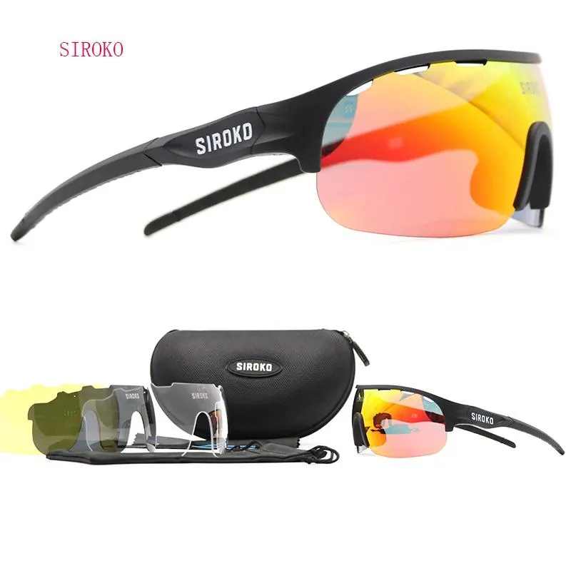 Eyewears 2021 New SIROKO K3 Cycling Sunglasses MTB Polarized Bicycle Glasses Goggles 4 Lens Outdoor Cycling Glasses UV400 Eyewear