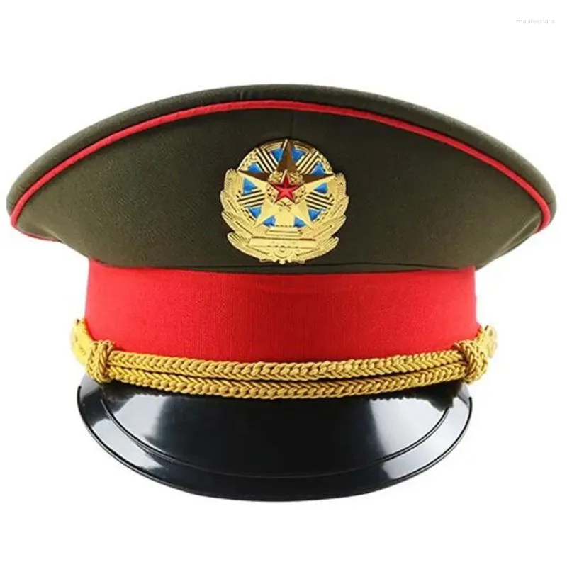 BERETS Fashion Red Performance Green Military Hat Spring Army White Captain Caps Band Show för vuxen cosplay