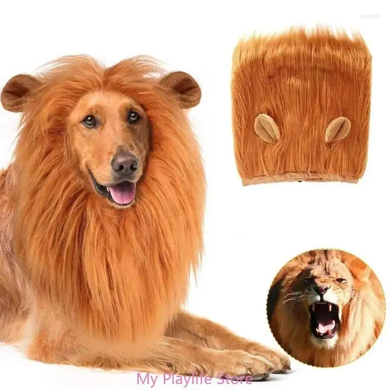 Dog Apparel Lion Mane Hat For Cat Dress Up Funny Costume Pet Christmas Cosplay Warm Headwear Accessories