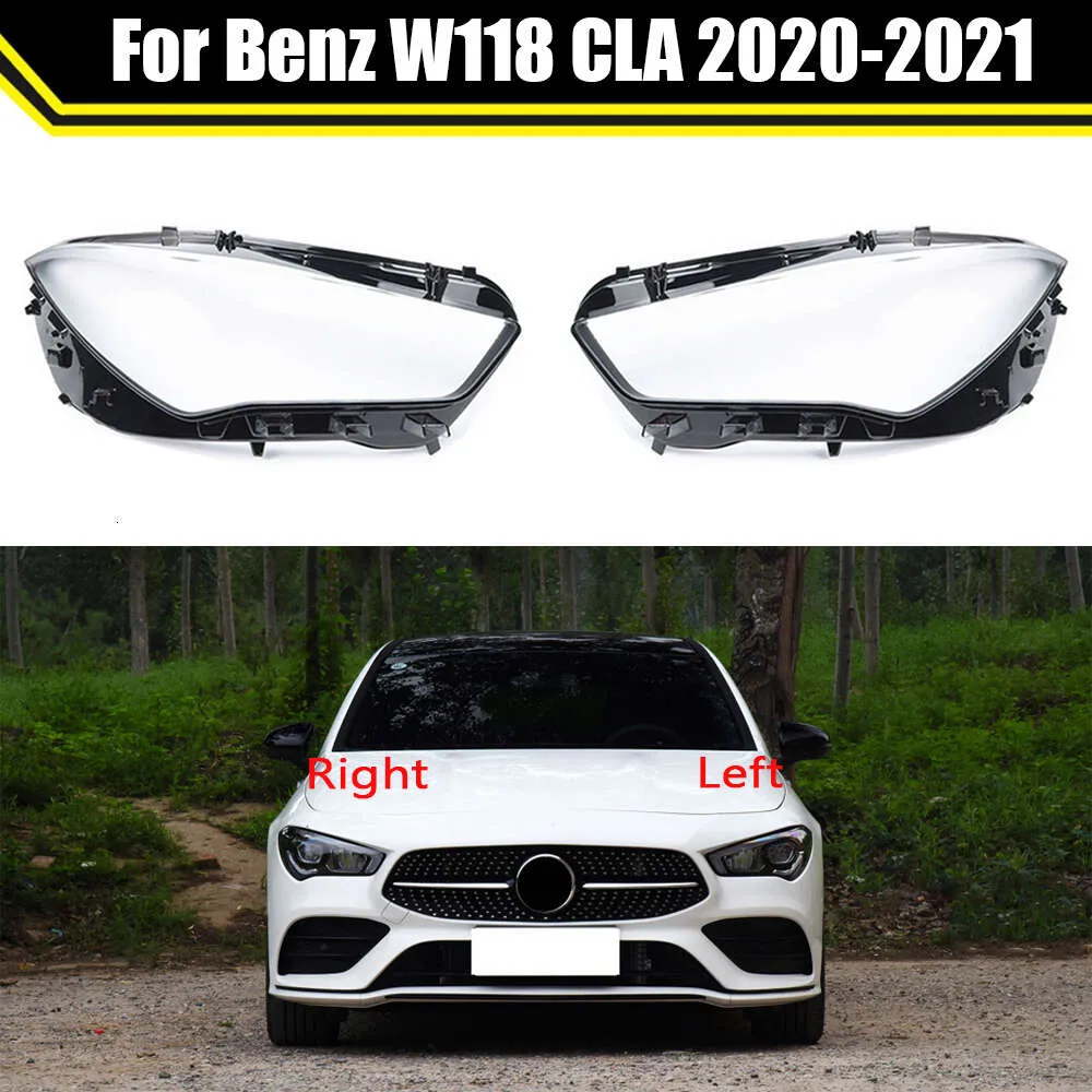 Tampas do farol dianteiro do carro para mercedes-benz w118 cla 2020 2021 capa de vidro do farol auto transparente abajur lâmpada lente escudo