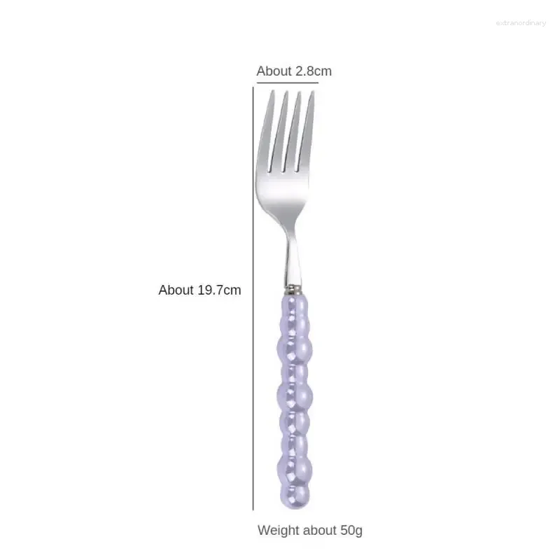 Gafflar rostfritt stål gaffel lätt att rengöra smidig beröring pärlhandtag anti-rost antikorrosion middag gaffel/fruktplockning