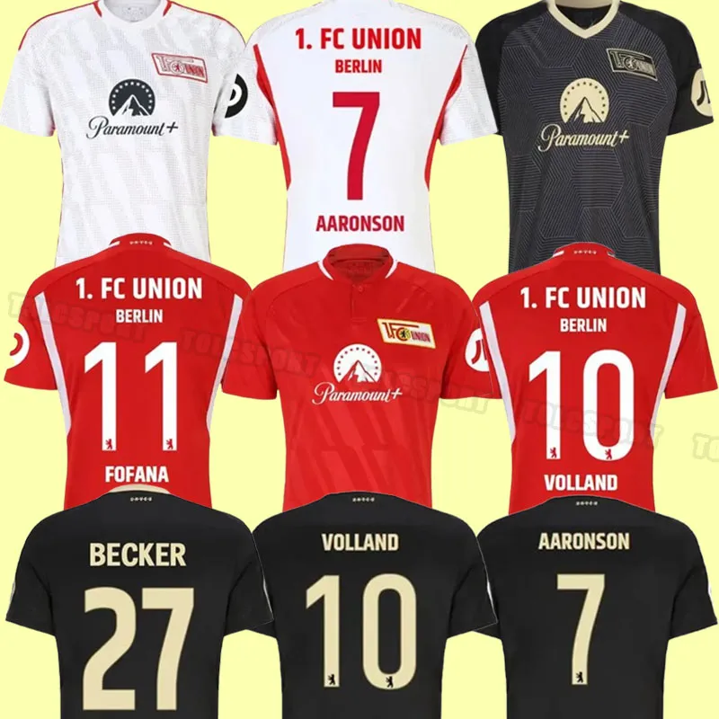 23 24 Union Berlin Mens Futbol Formaları Khedira Haraguchi Becker Thorsby Trimmel Oztunali Seguin Evde Futbol Gömlek Kısa Kollu Üçüncü Üniforma 2023 2024