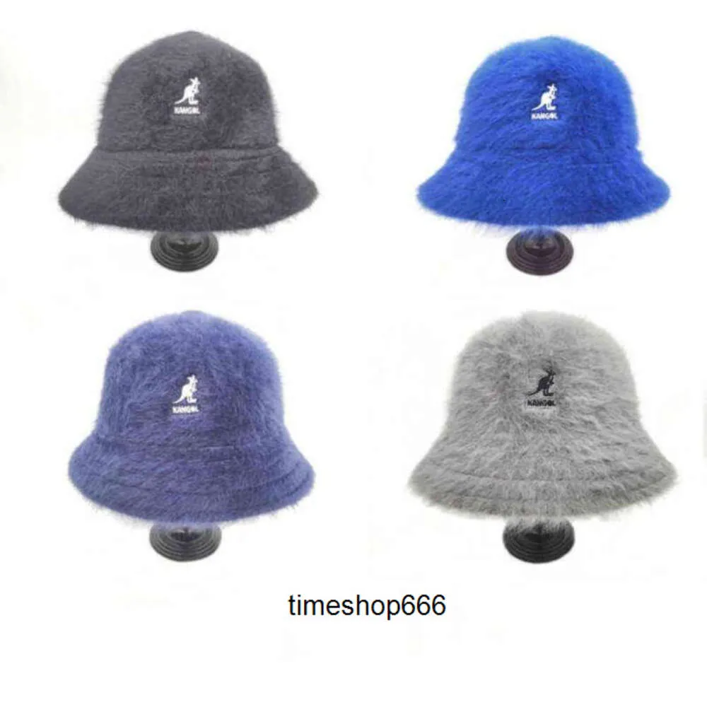 Stingy Brim Hats Kangol Women039s Bucket Hat Rabbit Fur Basin Hat Ladies Warmth Individuality Trend Kangaroo Embroidery Warm Fisherman Hat7844481