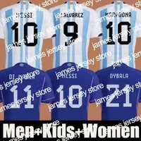 Soccer Jerseys Argentina 2022-23 Thai Quality Soccer Jersey 10 Lionel'' 11 Angel Di Maria 9 Julian Alvarez 21 Paulo Dybala 5 Leandro Paredes 7 Rodrigo