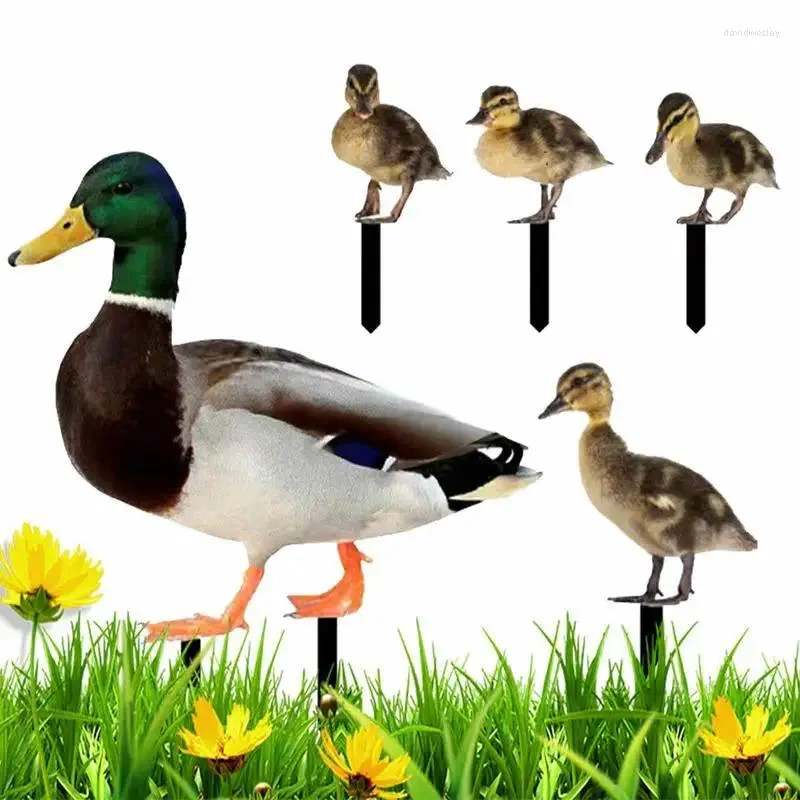 Garden Decorations Duck Statue Decoration Insert Outdoor Sign Animal Sculpture Acrylic Shaped Art For Yard