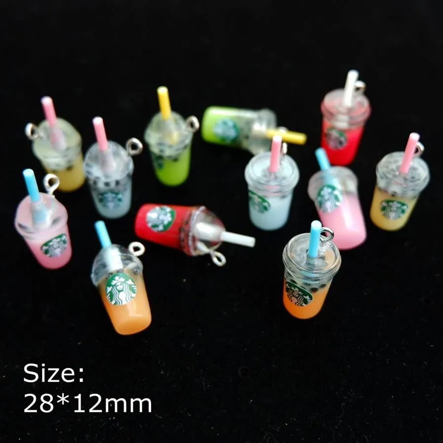 Kawaii Coffee Charms Pendants Resin Cabochon for DIY necklace earring keyring Jewelry Making Accessories316u