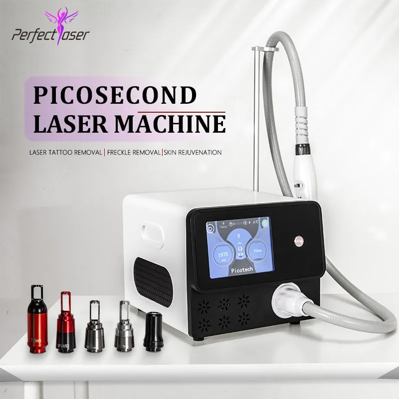 Neuheiten Nd Yag Pikosekunden-Laser-Tattooentfernungsmaschine Pigmententfernung 755 nm 532 1064 1320 nm Pico-Laser Schnelle Lieferung