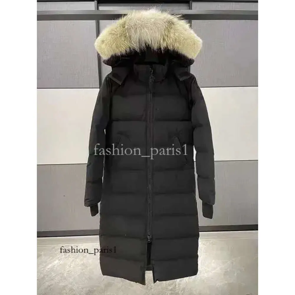 Femmes Down Jacket Designer Marque De Mode Canadienne Gooses Longs Manteaux Grande Poche Col De Fourrure Thermique Top Femme Automne Et Hiver Grand 51