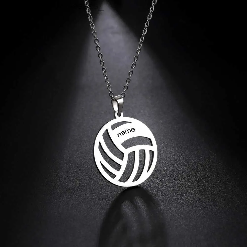 Anhänger Halsketten Sipuris Benutzerdefinierte Namenskette Für Frauen Edelstahl Personalisierte Name Volleyball Halskette Für Männer Schmuck WeihnachtsgeschenkeL231218