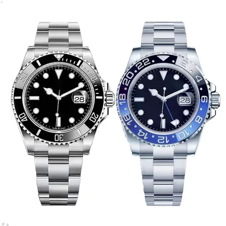 Montre GMT pour hommes de hombre Relojes de disenador Relojes para hombre Mecanico automatique zafiro Hebilla plegable Relojes pulsera Correa de acero montres inoxydables