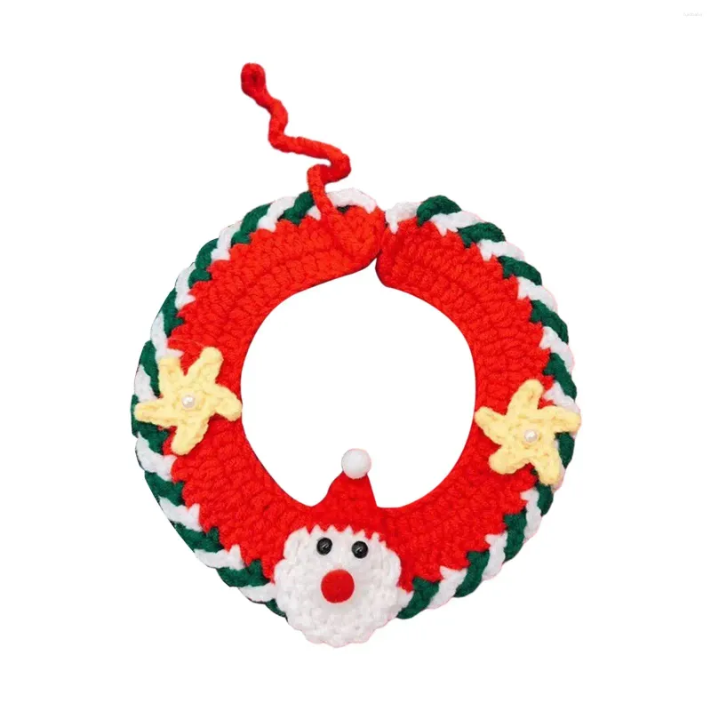 Hundhalsar stickad Bib Cat Collar Festlig dekoration Holiday Santa Claus Gift Neckwear