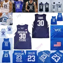 Jerseys BYU Brigham Young Cougars Basketball Jersey NCAA College 45 Fousseyni Traore 5 Gideon George 23 Yoeli Childs 5 Jake Toolson Jimmer Fredette Alex Barcello