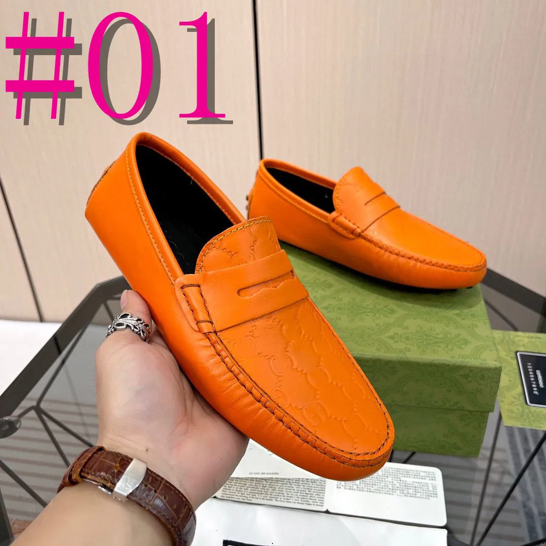 Men's orange top leather shoes
