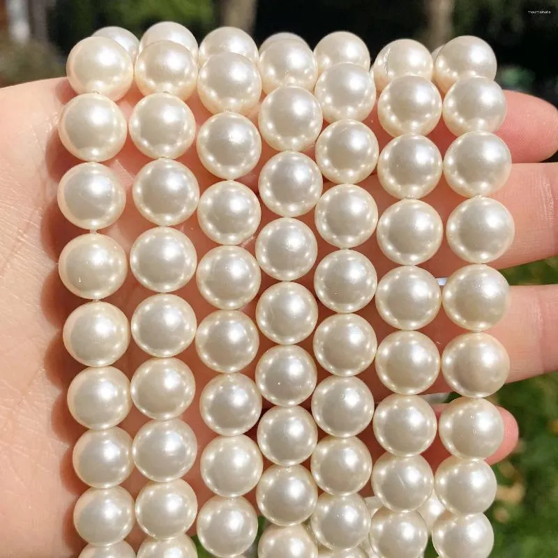 Loose Gemstones Natural A White Beads Shell Pearl Round Ball For Jewelry Making DIY Bracelet Necklace 15 Inches 2/3/4/6/8 Mm