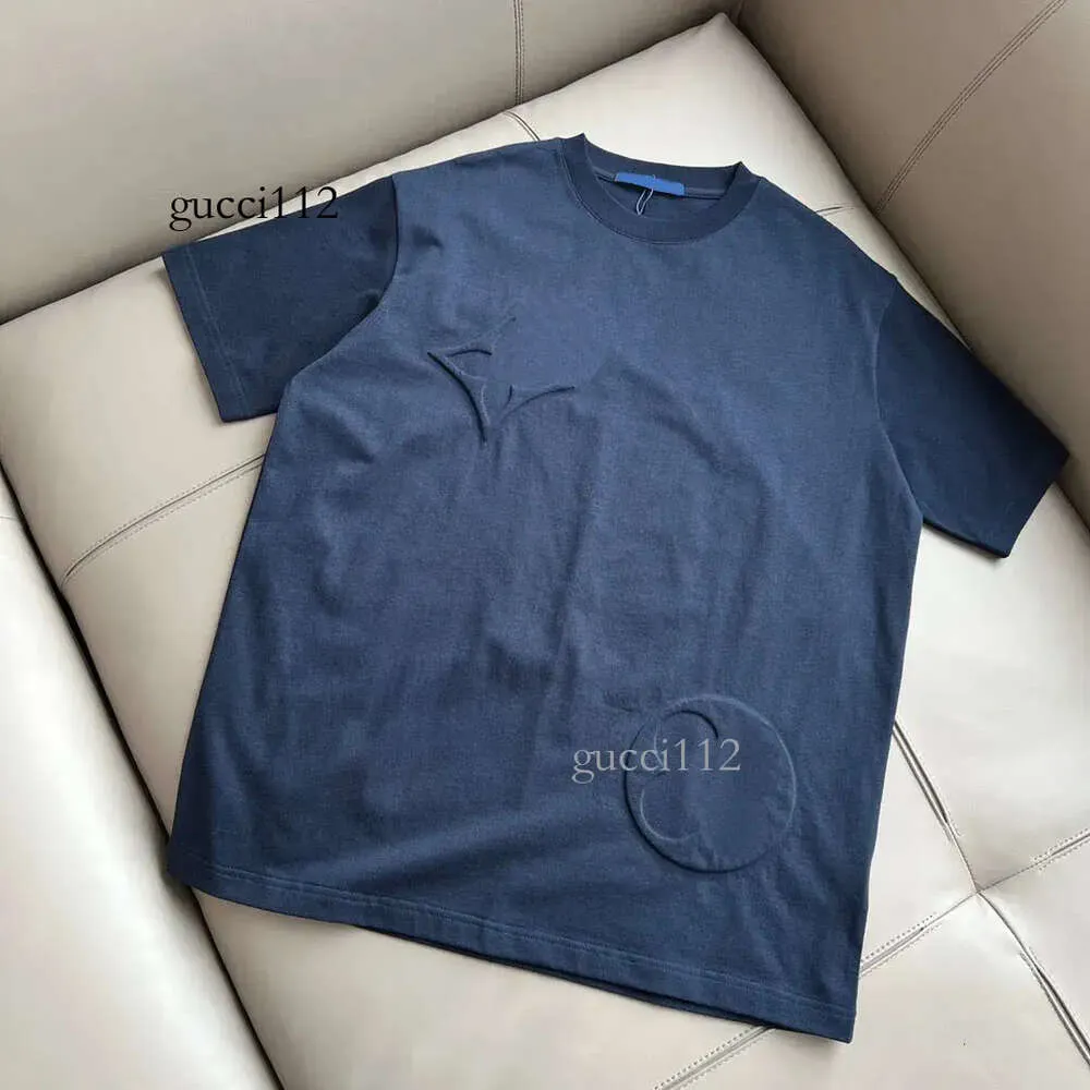 T-shirt ricamate di lusso in puro cotone stampato tondo e stampato estivo Collo da uomo 02e con polo Street Wear Polar Style Plus 555