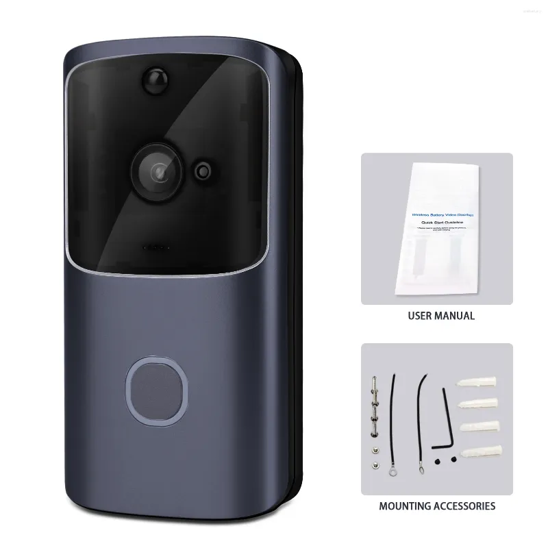 Doorbells Video Doorbell Intercom Görsel Geniş Açılı Monitör HD 720p Kamera Hava Durumu Geçirmez Gece Görüşü Kablosuz Wifi Akıllı 2 Yolu Ses