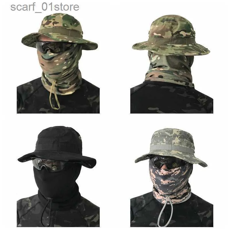 Camouflage Wide Brim Light Portable Fisherman Hat for Climbing