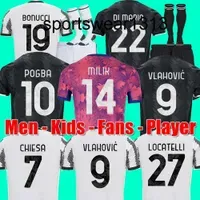 22 23 VLAHOVIC CHIESA MILIK soccer jerseys 2022 2023 POGBA men kids kit set BONUCCI football shirts kit MCKENNIE DI MARIA uniform socks