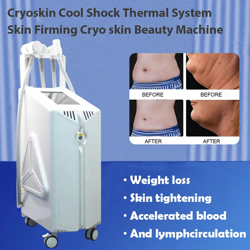 凍結脂肪分解脂肪凍結マシン5ハンドルボディスリミングcryoskin t-shock anti cellulite treaten