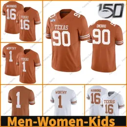 Texas Longhorns Football Jerseys Bijan Robinson Vince Young Xavier Worthy 12 Earl Thomas III Ehlinger Colt McCoyEarl Campbell 34 Ricky Williams Arch Manning 16 Oihu