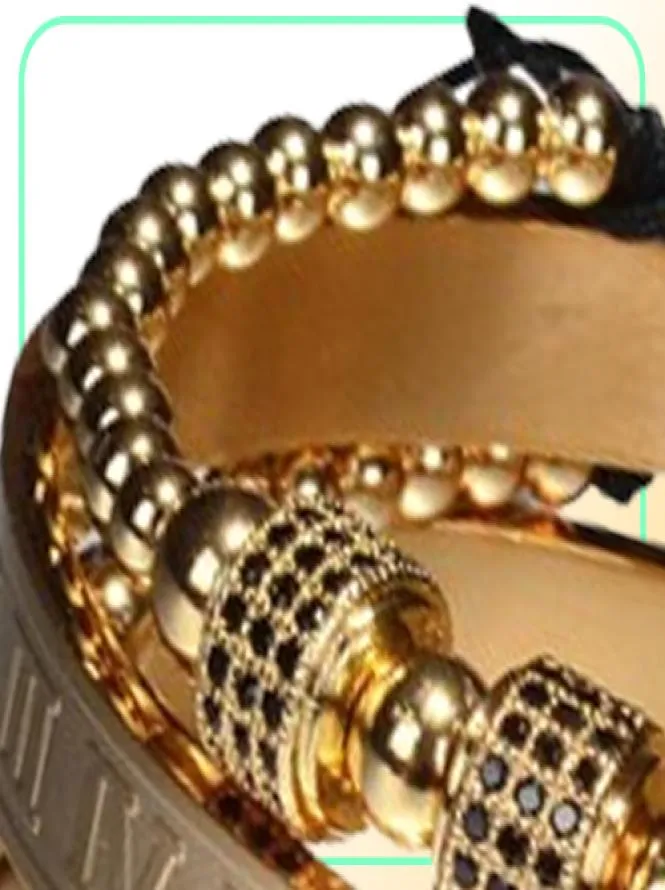 JuneLeaf 4pcsSet Men Steel Roman Numeral Bracelet Horseshoe Buckle Bangles Pulseira Bileklik Luxury Handmade Jewelry CX200724420439132252