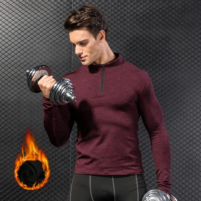 Men's Thermal Underwear Men Winter Thermal Underwear Tops Warmer Compression Shirts Gym Fitness t Shirts Long Sleeve Man Sportswear 231218