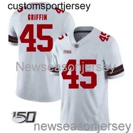 Stitched Ohio State Buckeyes #45 Archie Griffin White NCAA 150th Jersey Custom any name number XS-5XL 6XL