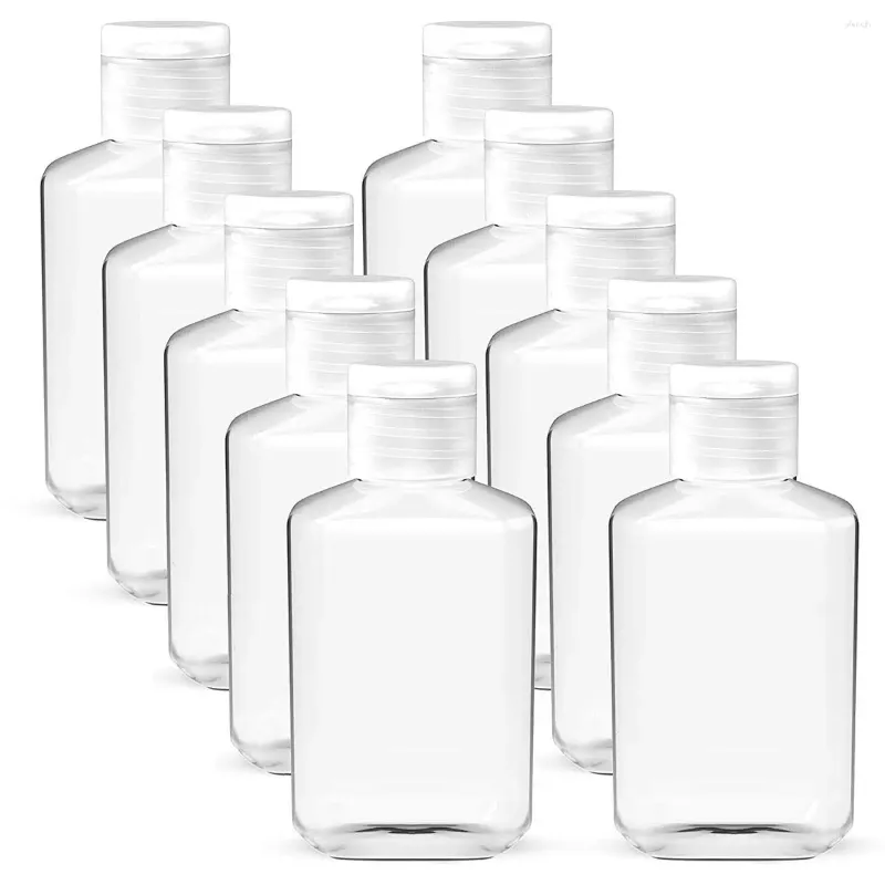 Storage Bottles 50Pcs 2oz Empty Clear Plastic Travel Portable Refillable Hand Sanitizer Shampoo Body Soap Toner Lotion Cream Containers